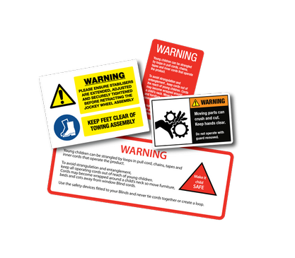 warning labels and signs